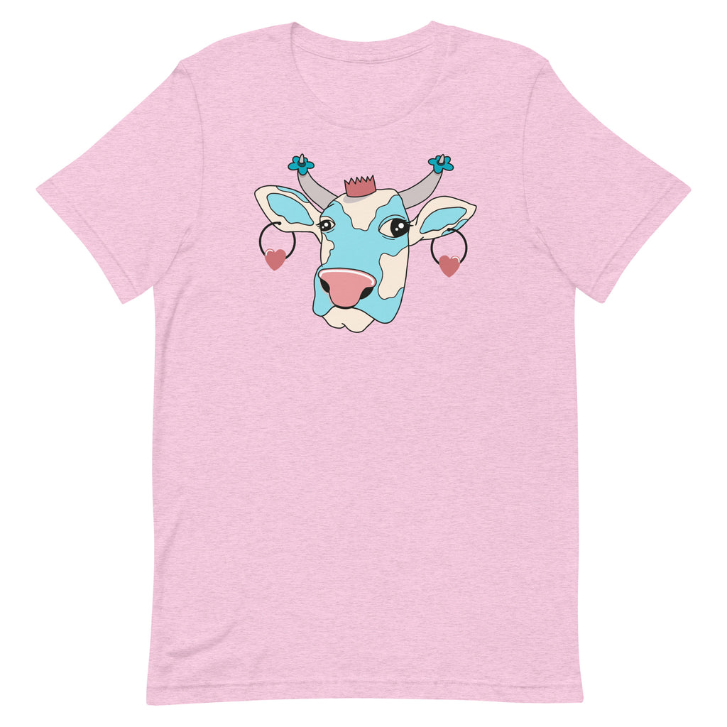 Comfy roze t-shirt met koe print 